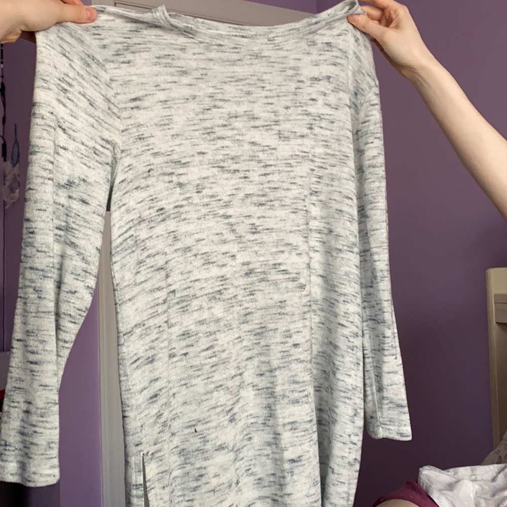 Heather gray long sweater
